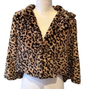 CAbi Lola Faux Fur Swing Jacket Leopard Animal Print S